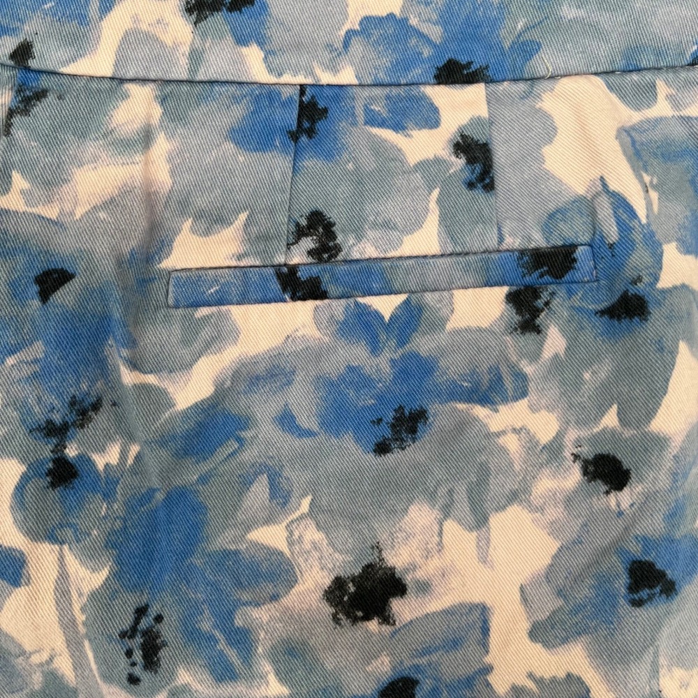 J.Crew Floral Chino Shorts Womens 4 Blue White Good Watercolor Print Stretch - Picture 5 of 7